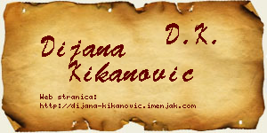 Dijana Kikanović vizit kartica
